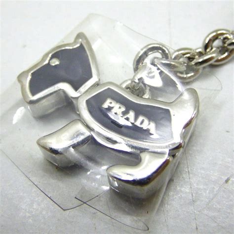 prada dog keychain|Prada keychain strap dog black box keyring bag charm .